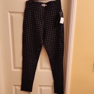 Kay Unger Black and White Checkered Pants